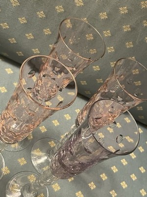 4 Copas Champán Hermes , 8x24cm Rosa Bubble Sant Louis 