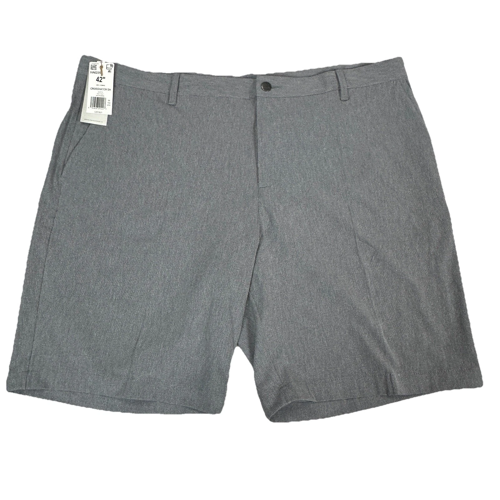 Pantaloncini Adidas Crosshatch Uomo 42 Golf Chino Grigio Performance Atletici Nuovi