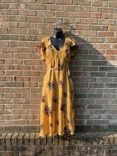 Spring Cottage Garden Tea Boho Leith Maxi Dress Womens M Floral Flutter Sleeve