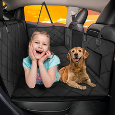Dog Back Seat Extender Hammock Hard Bottom Waterproof Pet Car Travel Bed Black