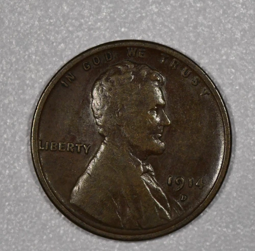 1914-D "Lincoln" Bronze One-Cent Coin, Fine