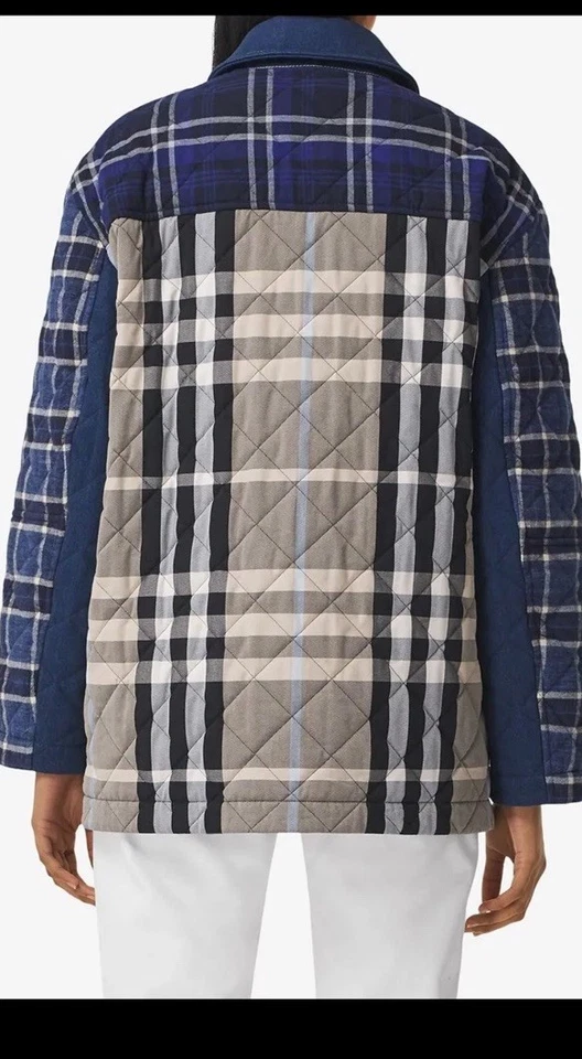 Chaqueta acolchada BURBERRY Patchwork XS para mujer Foto 3 de 4