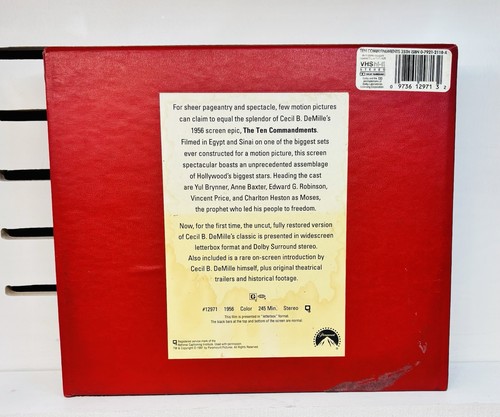 1991 The Ten Commandments Vintage VHS 35th Anniversary Collector Edition Box Set - Picture 2 of 3