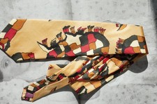 Vintage Pica Sador Silk Necktie Italian Design Necktie Silk Yellow Red