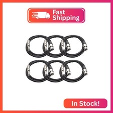 Seismic Audio - SATRXL-F6-6 Pack of Black 6' XLR Female to 1/4" TRS Patch Cable