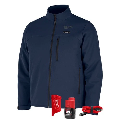 Milwaukee M100U-21 M12 Heated Blue Toughshell Jacket Kit - product listing photo