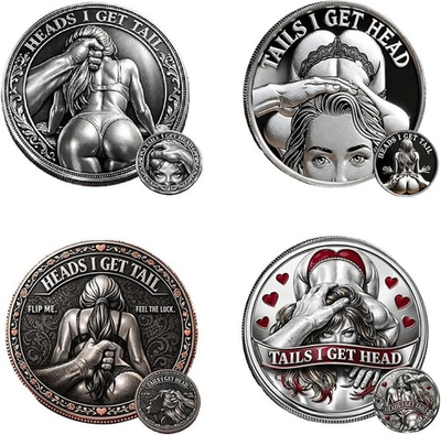 #ad Heads I Get Tail Tails I Get Head Commemorative Coin Funny Heads and Tails Cha $24.69