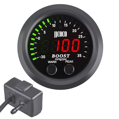 Universal Kit Includes Electronic Pressure Sensor Red Turbo Boost/Vacuum Gauge - Picture 2 of 7