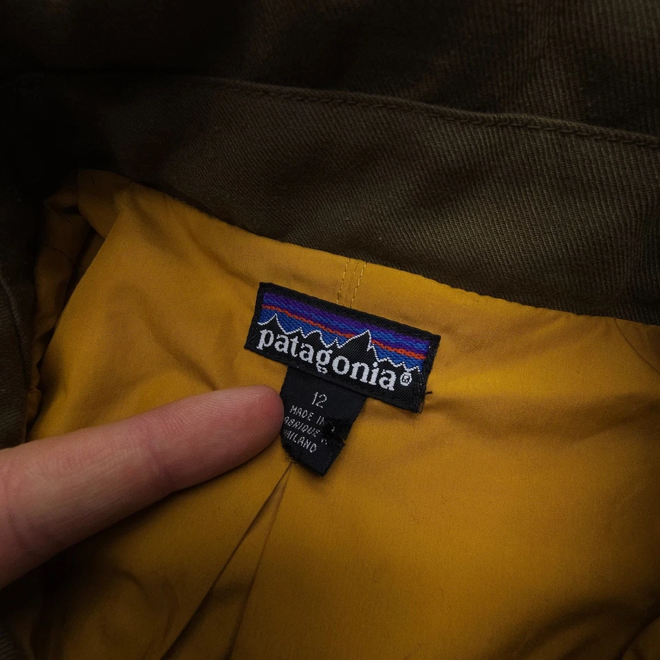 Chaqueta Safari Patagonia Años 90 De Colección Talla 12 Amarillo Viaje Trench Granero Abrigo Largo Foto 3 de 4