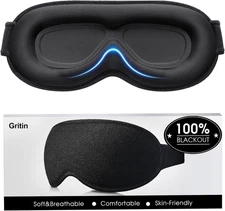 100% Blackout Sleep Eye Mask for Women Men, Zero Pressure Sleeping Mask - Ergono