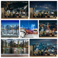 3D Cityscape Night Light Self-adhesive Wallpaper Removable Wallpaper Wall Mural
