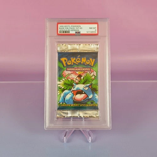 BASE FOIL PACK 1ST EDITION WOTC POKEMON VENUSAUR GERMAN 1999 PSA 8