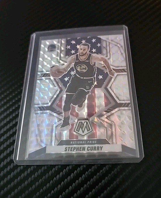 2021-22 Panini Mosaic Stephen Curry Silver Prizm National Pride #247 Warriors