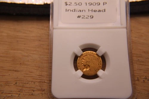 1909 Gold Indian Head $2.50 Coin Quarter Eagle