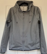 UNDER ARMOUR Storm COLD GEAR Grey Full Zip Hoodie Athletic Sweater Women's Small