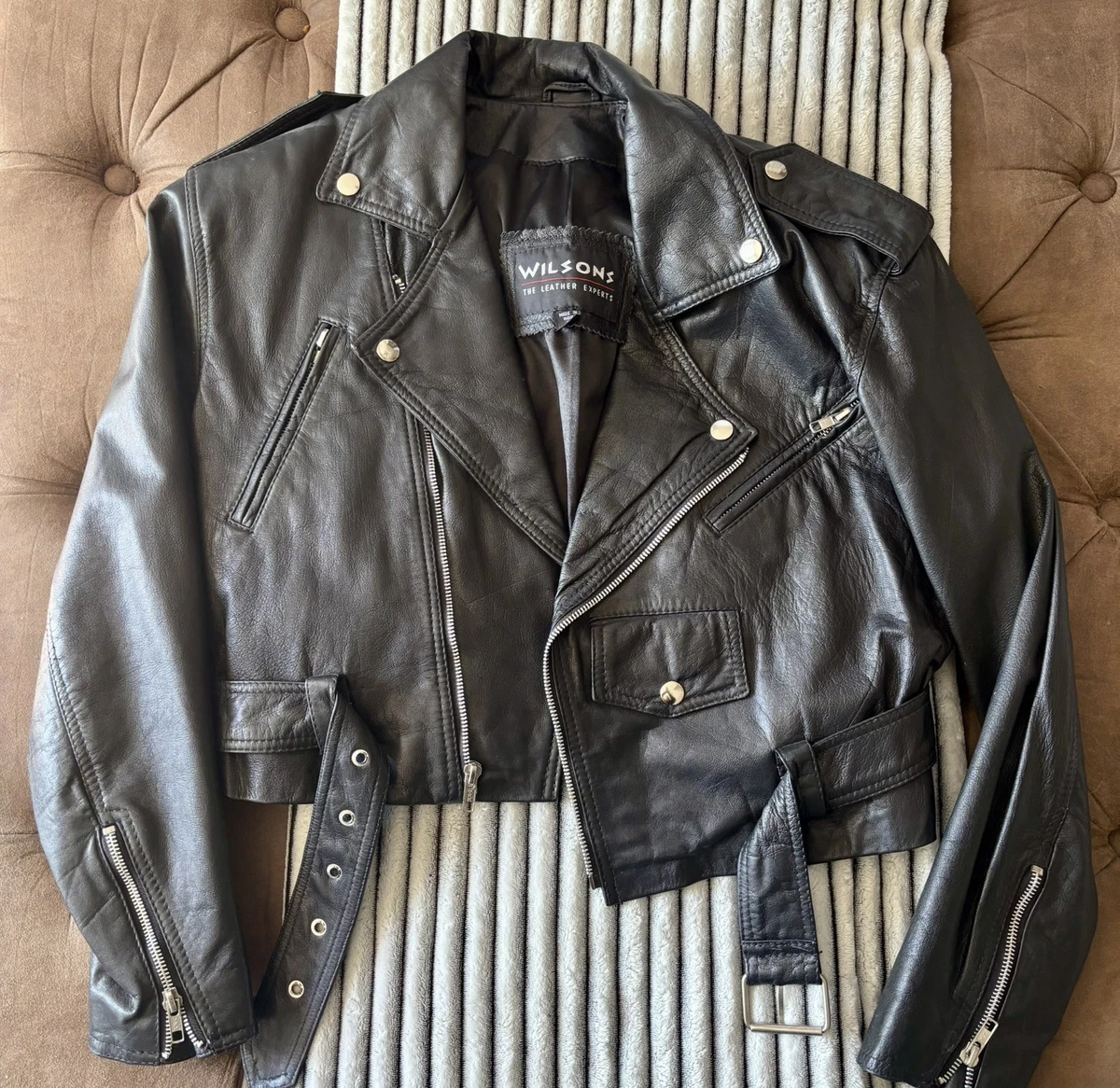 古着 80年代 ウィルソンズレザー WILSONS LEATHER 前開き レザーベスト レディースL相当 ヴィンテージ /eaa572648 古着 80年代 ウィルソンズレザー WILSONS LEATHER 前開き レザーベスト
