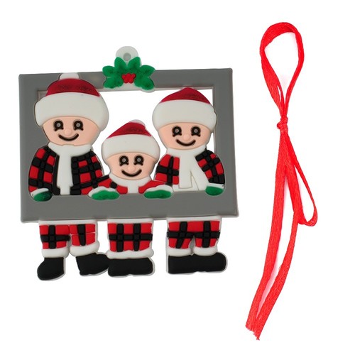 Baumschmuck Weihnachten personalisiert Familie Bilderrahmen Weihnachtsmann Xmas 1 Stück - Bild 7 von 25