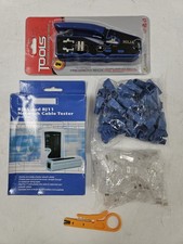  NEW RJ45 All-in-One Ethernet Crimper w/ Network Cable Tester Tool Kit EB-18451