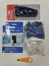 *NEW* RJ45 All-in-One Ethernet Crimper w/ Network Cable Tester Tool Kit EB-18451