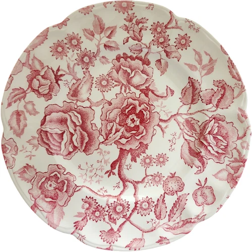 Johnson Brothers English Chippendale Red Transferware Dinner Plate Vintage Irons
