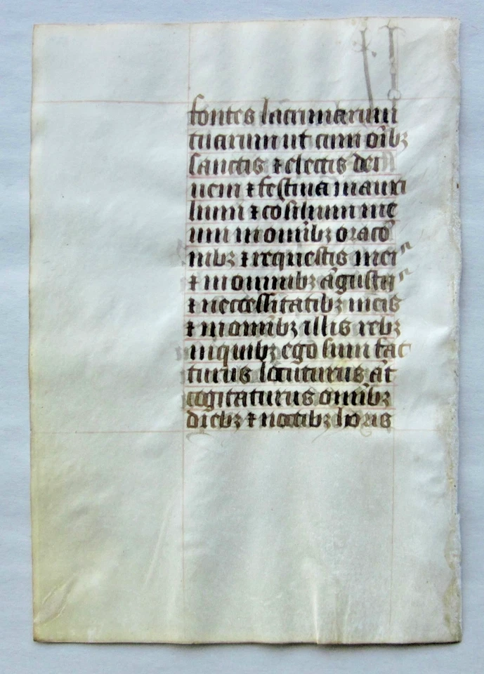 Ca.1470 plain Book of Hour manuscript leaf,Latin,France - Image 2 of 2
