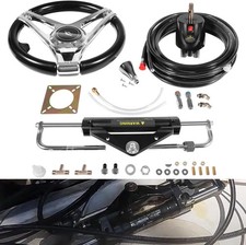Outboard Hydraulic Steering System Kit Boat Marine up 150HP 13.5  Steering Wheel