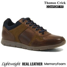 MENS LEATHER MEMORY FOAM WALKING COMFORT WORK CASUAL SPORTS SHOES TRAINER SIZE