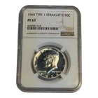 1964 Kennedy Half Dollar NGC Straight G Type 1 Reverse PF67 16B