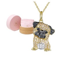 Dog Breed Cubic Zirconia Puppy Charm Pendant Necklaces Pug - Coy Breed Pendant