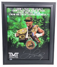 Floyd Money Mayweather Jr. Signed I Fight For the Check Framed Canvas  BAS