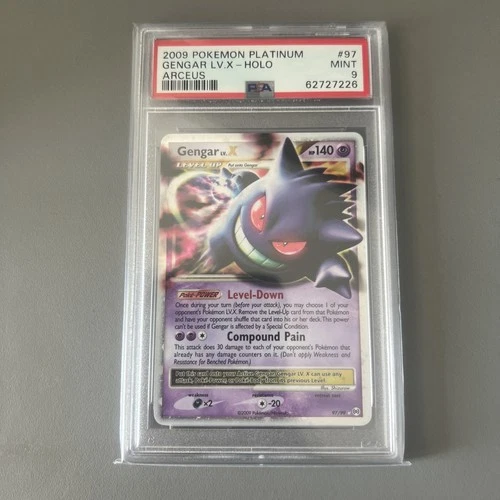 Pokemon Gengar Lv.X Platinum Arceus Holo Ultra Rare #97 PSA 9 Mint