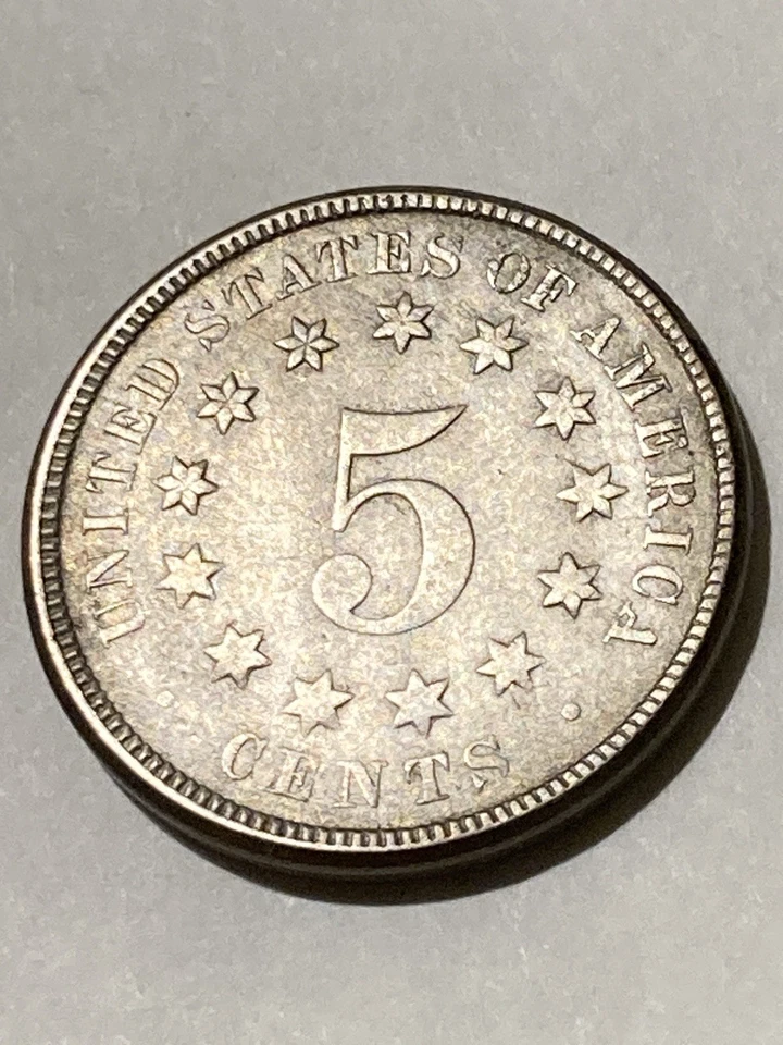 1869 5C Shield Nickel AU Details-Whizzed - Image 2 of 4