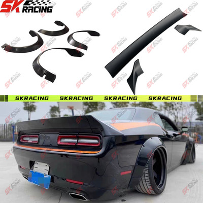 Unpainted FRP Rear Spoiler Wing Fender Wheel Arch Kit For Dodge Challenger 08-23
