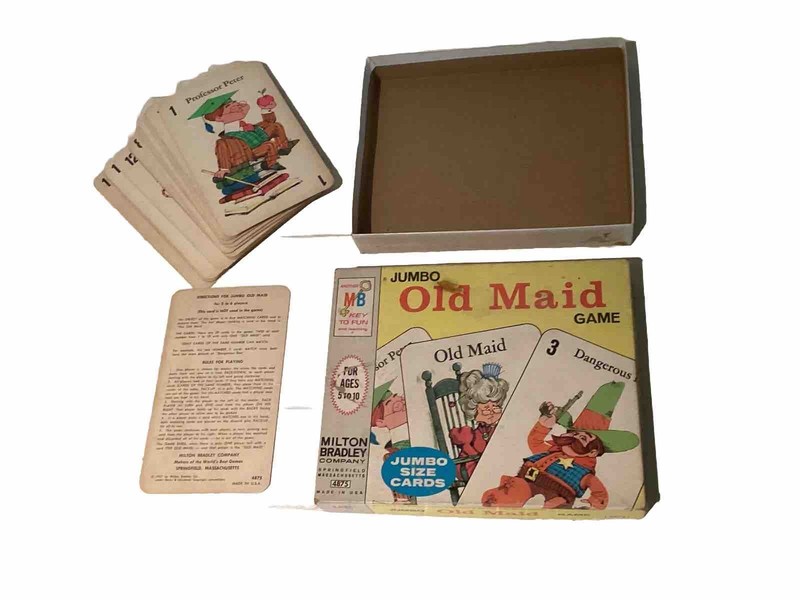 1968 Milton Bradley Jumbo Old Maid Game Incompete