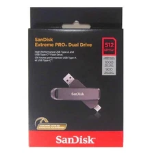 SanDisk 512GB Extreme PRO Dual Drive - Up to 1,000MB/s, Model: SDDDE1-512G-G46