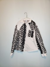 VTG Circle T Marilyn Lenox Women L Shirt Western Black Aztec Retro Cowgirl Faded