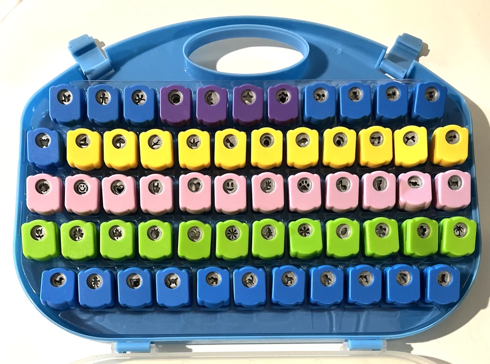 58 Mini Paper Punches Craft Paper Punchers W/ Case Scrapbook Classroom Confetti - Image 2 of 4