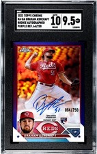 2023 Topps Chrome GRAHAM ASHCRAFT RC Auto 'Purple Refractor' #64/250 - SGC 9.5