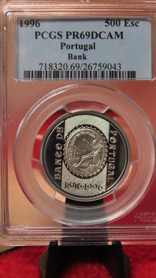 Portugal 1996 Bank Seal silver coin 500 escudos PCGS graded PR69 - Image 3 of 4