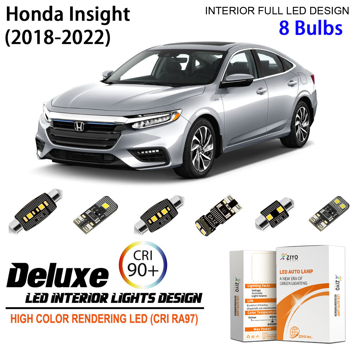 LED Interior Light Kit for Honda Insight 2018-2022 White LED Light