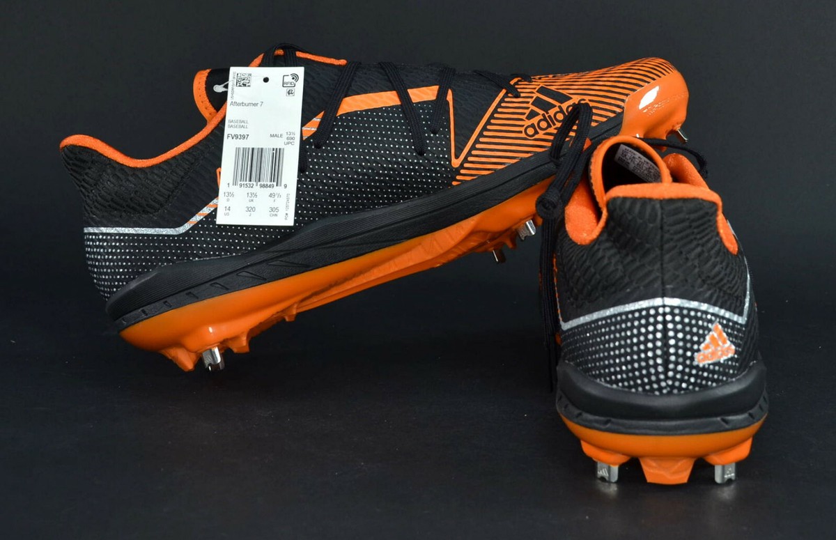 Adidas Adizero Afterburner 7 Cleat - Baseball - Black / Orange