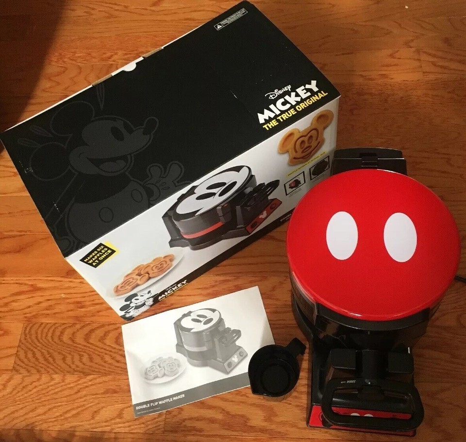 Disney Mickey Mouse Double Flip Waffle Maker 90th Anniversary RARE Fun