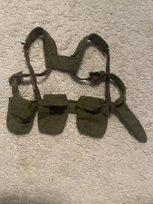 Vintage GI Joe 1964(ish) Cloth Green Web Gear W/suspenders  (EE)