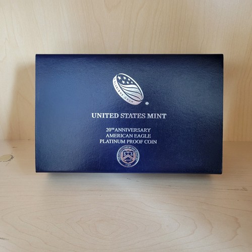 20th Anniversary American Eagle Platinum Proof Coin Box w/COA No Coin - Picture 2 of 12