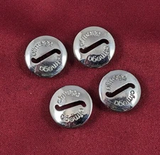 Ofmega Vintage Crank Dust Caps Chromed Plastic Slotted PAIR NOS