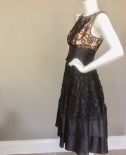 BNWT COAST Black/nude Heavy lace Multi Layer Special Occasion Dress UK8 RP £250