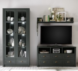 Imv Wohnwand 2 Ascot Anbauwand In Grun Wohnzimmer Landhausstil Ebay