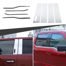 Window Sill + Pillar Post Cover Trim Strips For Ford F150 21+ Chrome Accessories