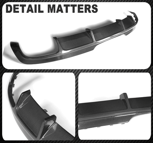 REAL Carbon Rear Bumper Lip Diffuser Dual Exhaust For Audi TTS 08-14 TT 2013-14 - Picture 10 of 10