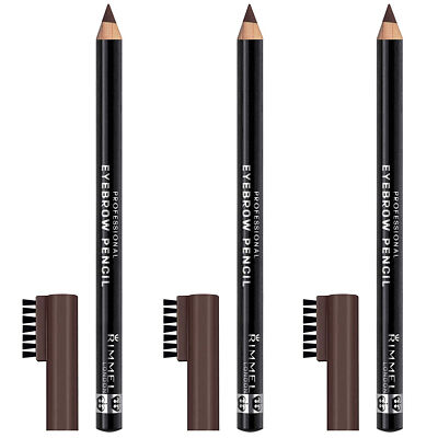 (3 Pack) New Rimmel RIMM02670 Professional Eyebrow Pencil Dark Brown 0.05 Ounces